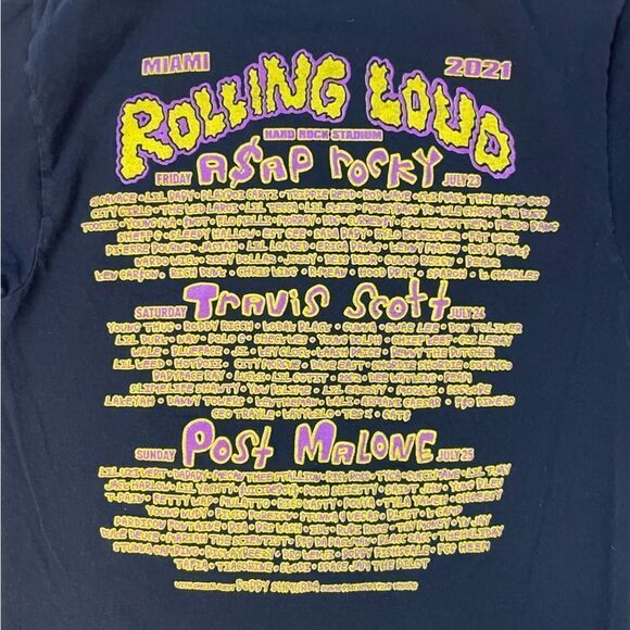 Rolling Loud 2021 Tour Graphic T-shirt Women Small Black Short Sleeve Music - Picture 4 of 6